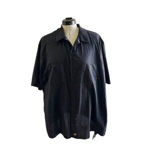 Dickies Men's Black Button-Up Short Sleeve Work Shirt Sz 3XL Sku 2990